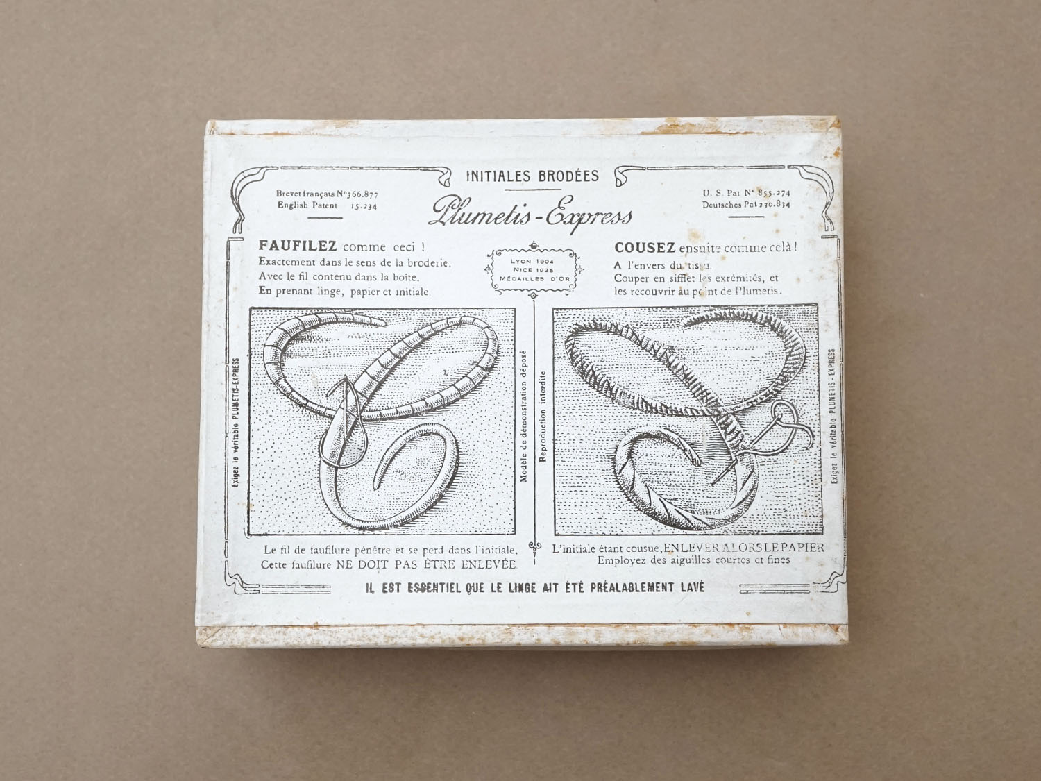 画像2: 1900年頃 アンティーク 箱入り イニシャルシート モノグラム 3シート【E】-N°5- INITIALES BRODEES PLUMETIS-EXPRESS (2)