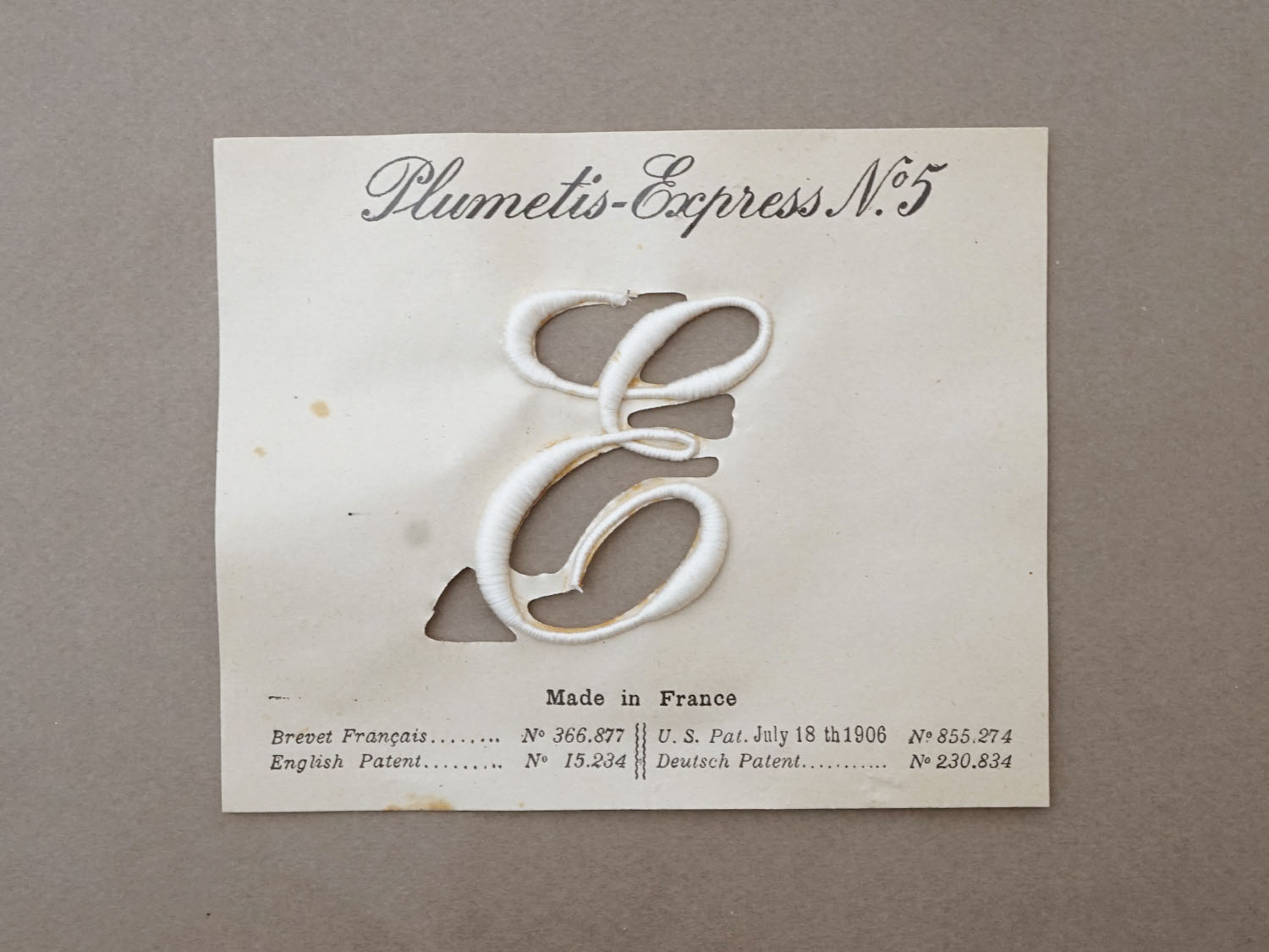 画像4: 1900年頃 アンティーク 箱入り イニシャルシート モノグラム 3シート【E】-N°5- INITIALES BRODEES PLUMETIS-EXPRESS (4)