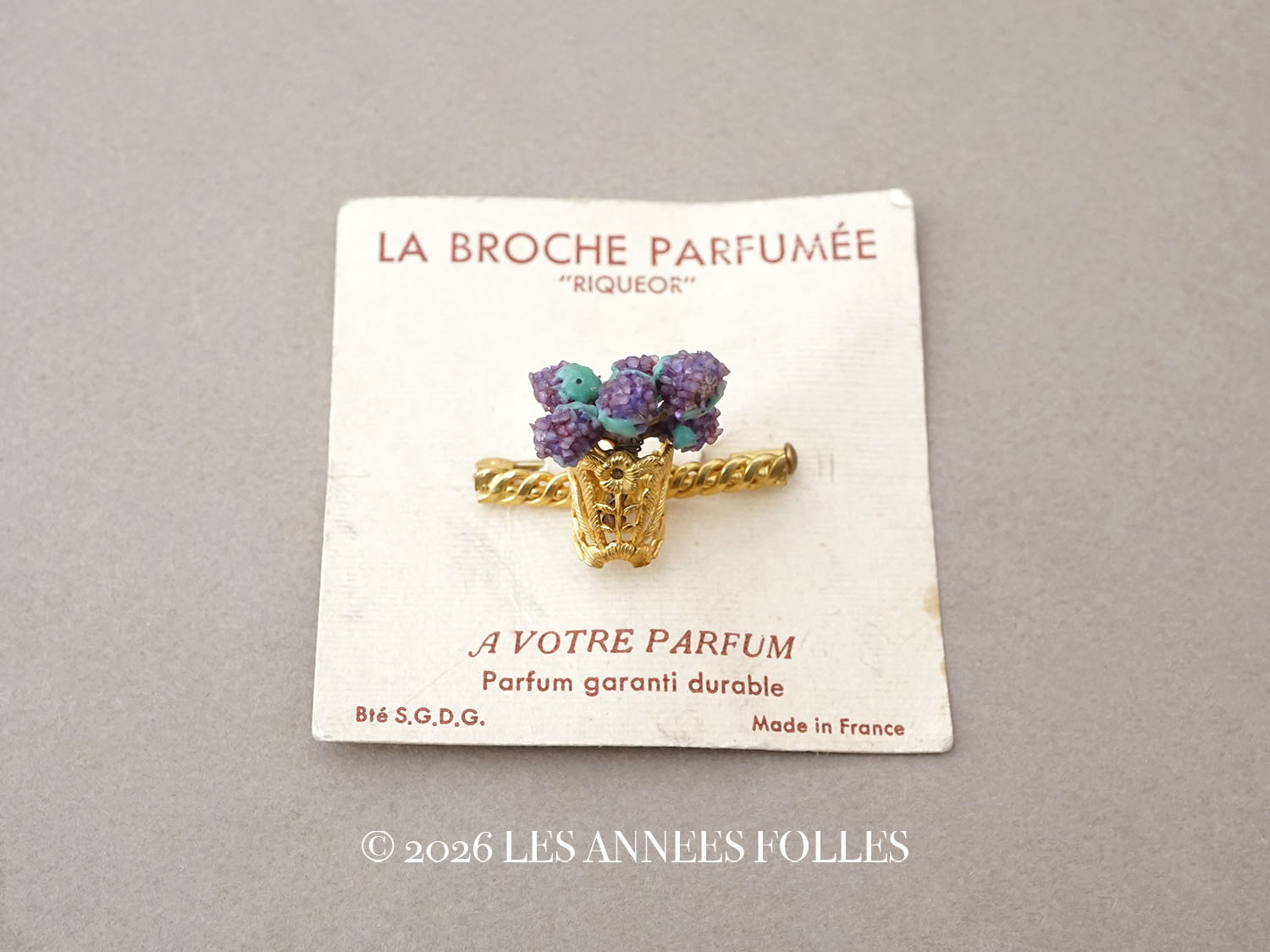 画像1: アンティーク 香り付き 花かごのブローチ LA BROCHE PARFUMEE (1)