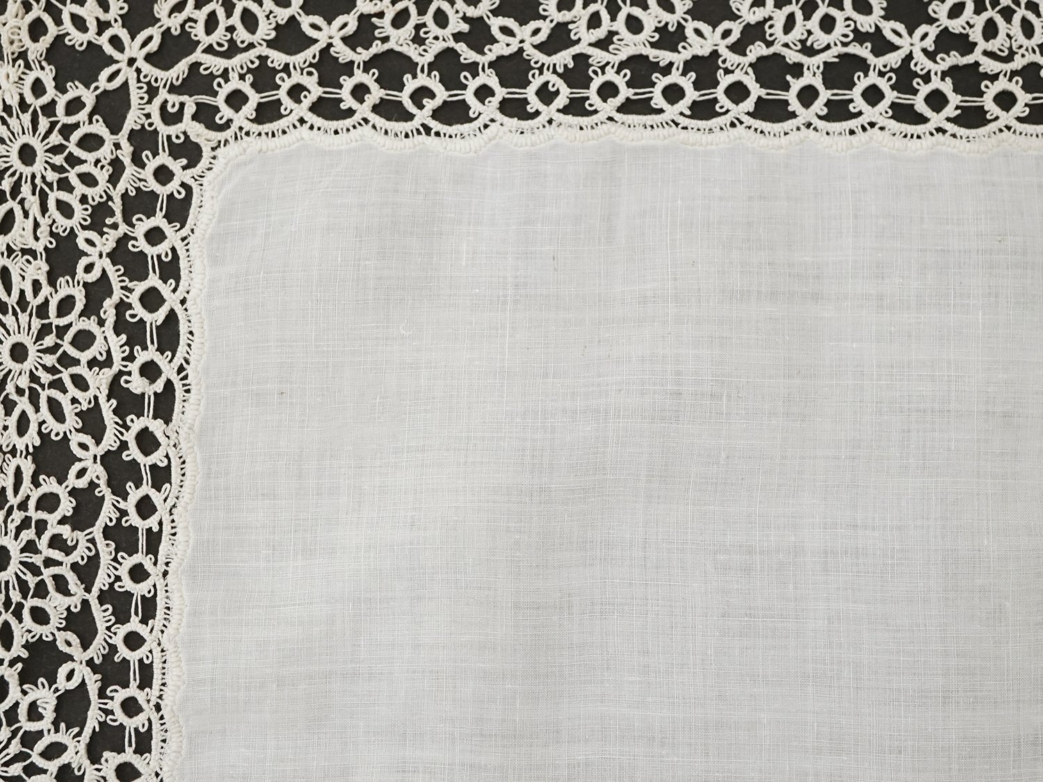 画像10: アンティーク タティングレースのハンカチ  (10)