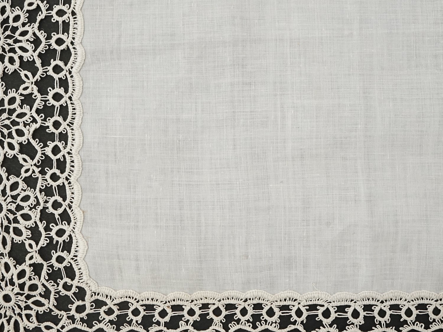 画像5: アンティーク タティングレースのハンカチ  (5)