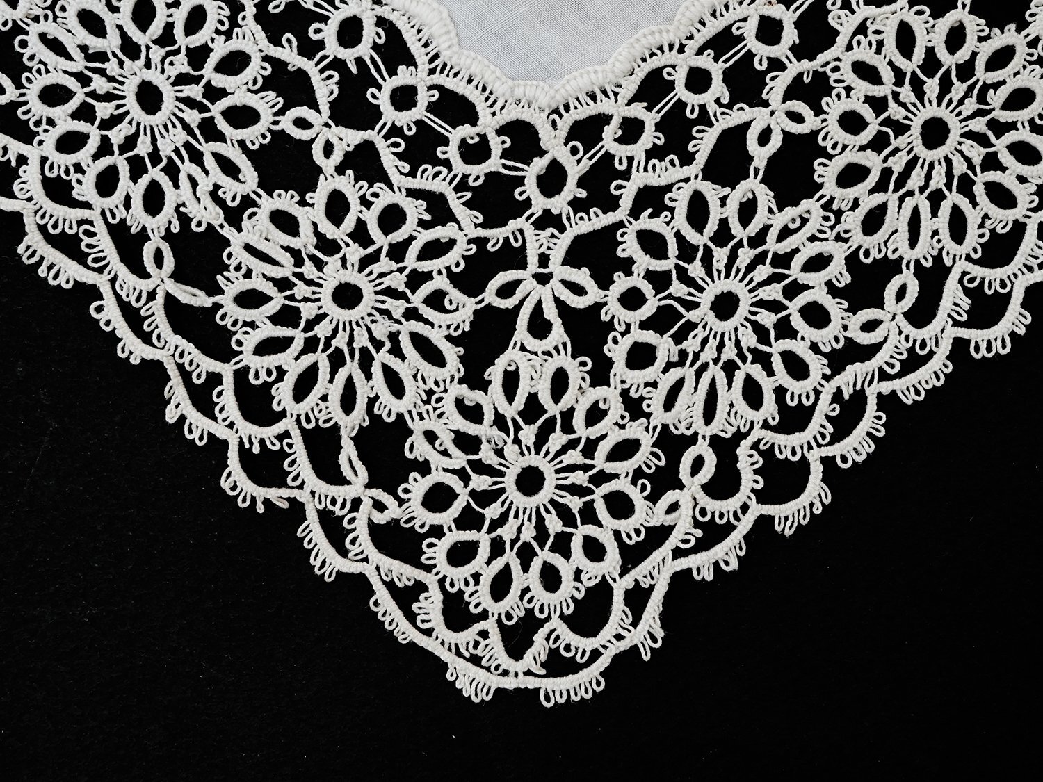 画像8: アンティーク タティングレースのハンカチ  (8)