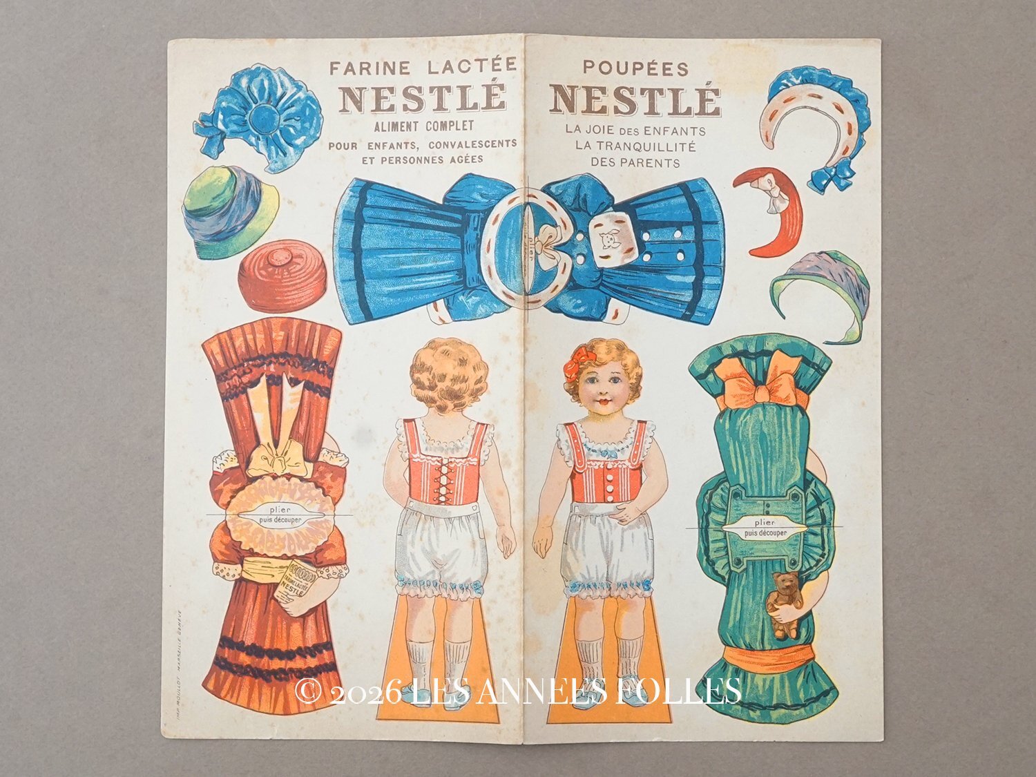 画像1: アンティーク クロモシート 着せ替え人形セット - NESTLE - (1)