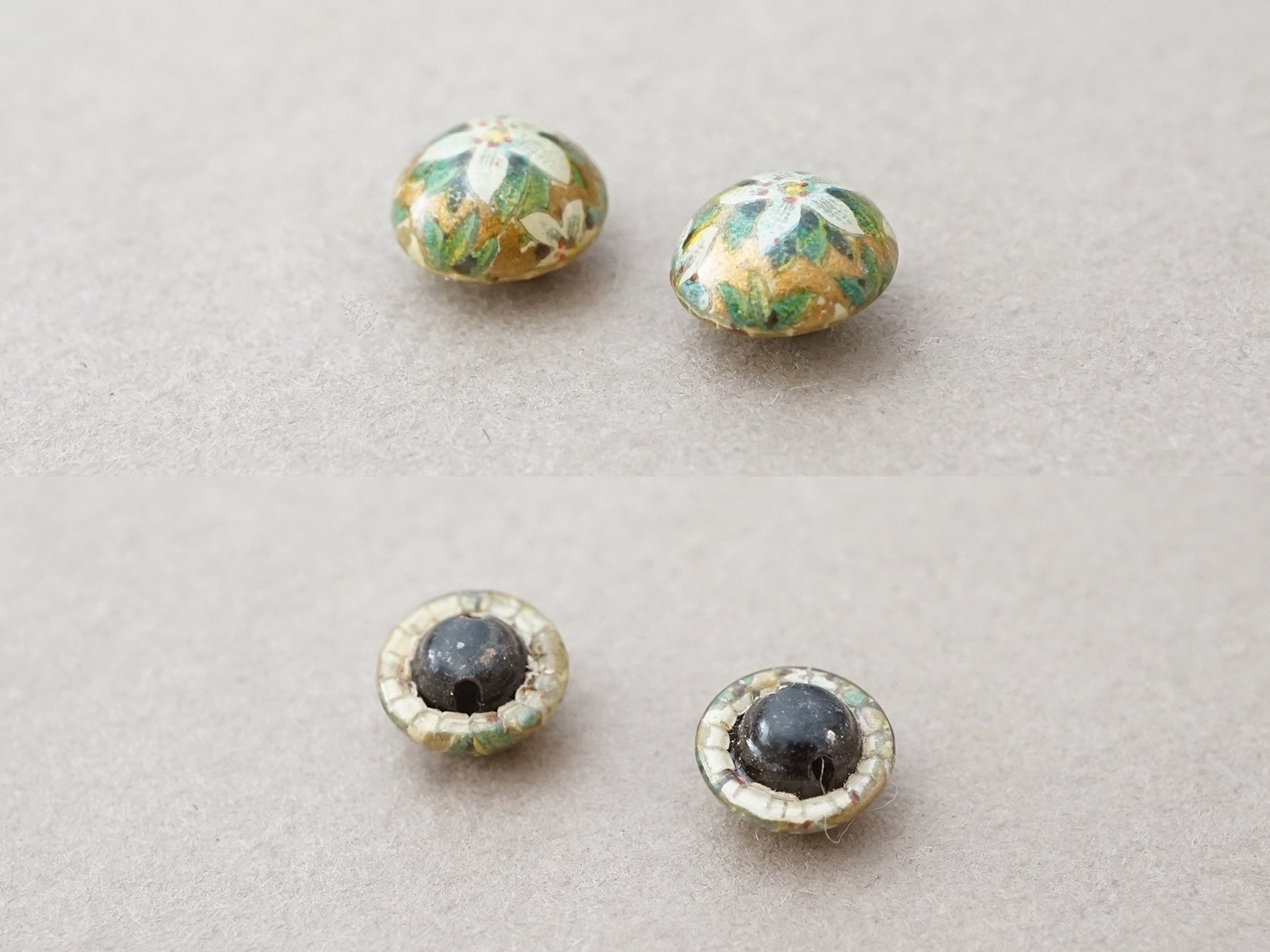 画像3: アンティーク セルロイド製 ボタン エーデルワイス 8mm 2ピースのセット (3)