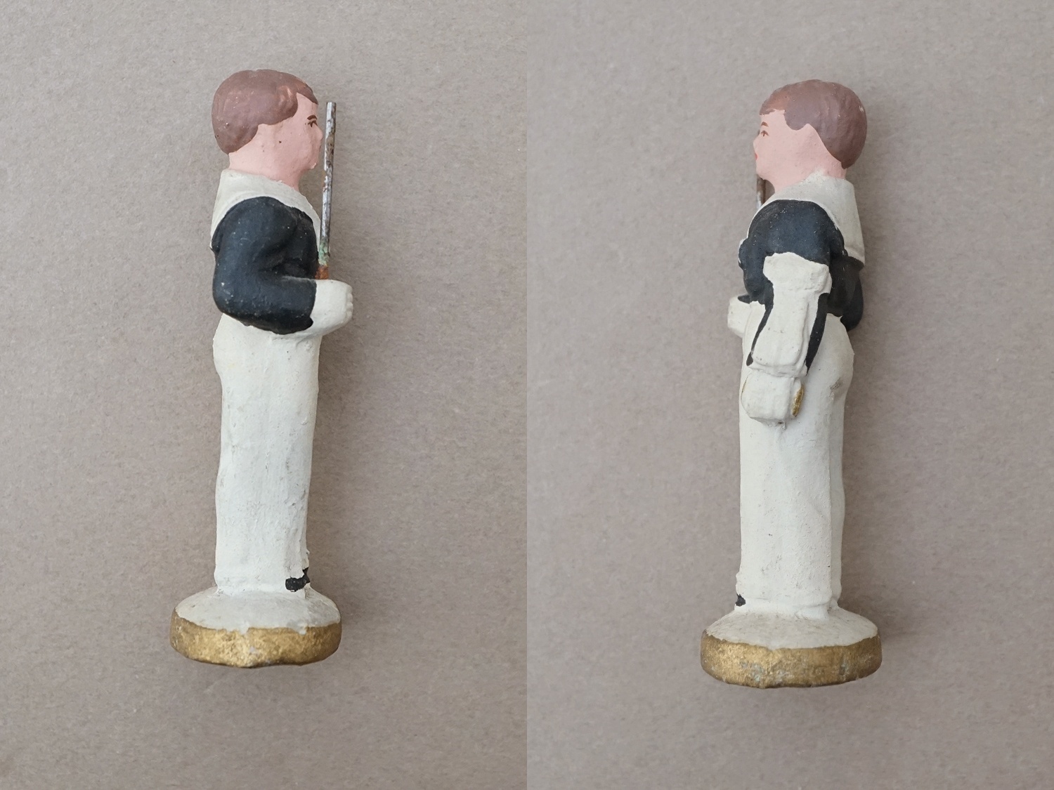 画像3: 1900年頃 アンティーク 初聖体の少年 石膏人形 (3)