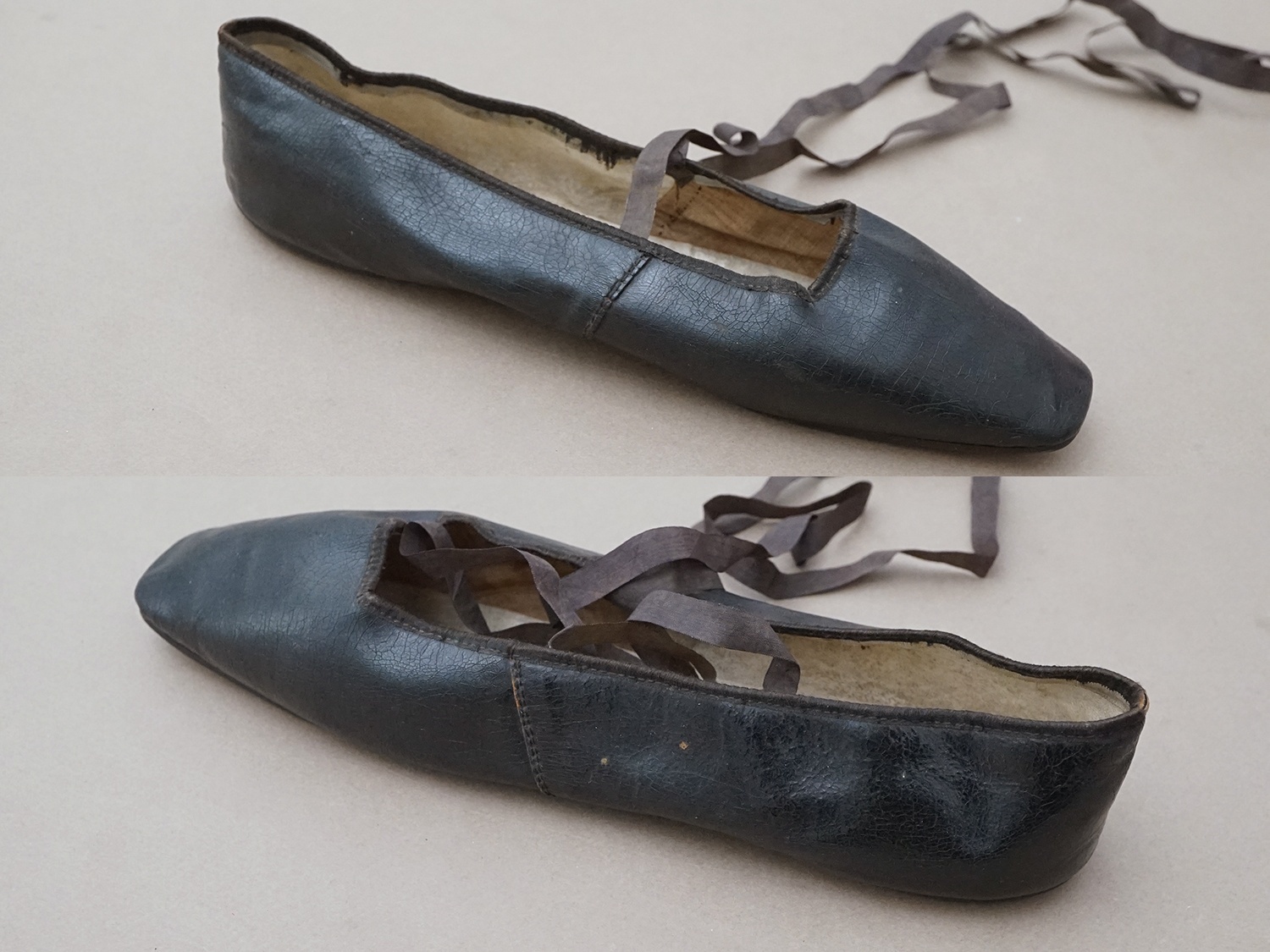 画像6: 19世紀初頭 アンティーク シューズ 黒 (6)