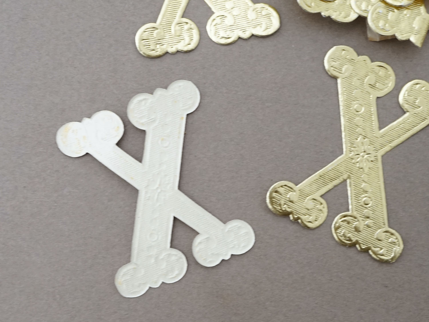 画像5: ＊蚤の市セット＊19世紀末 イニシャル アルファベットのラベル 2種のセット  (5)