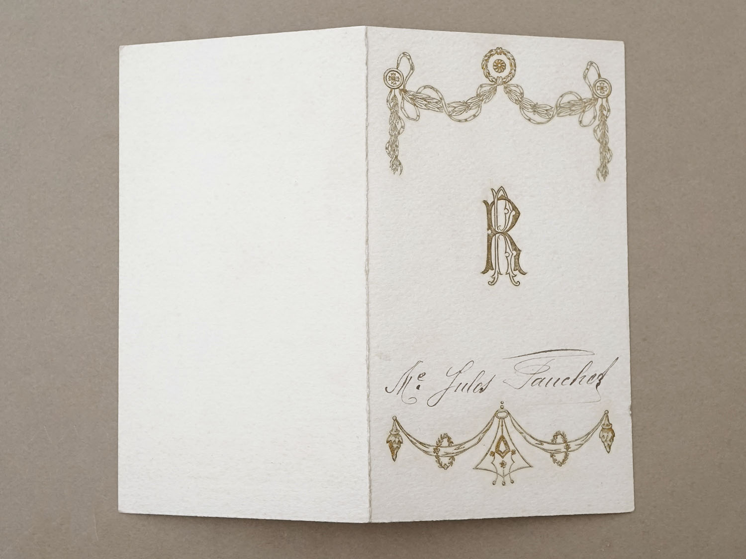 画像2: ＊蚤の市＊アンティーク メニューカード＆モノグラムのデザイン画 (2)