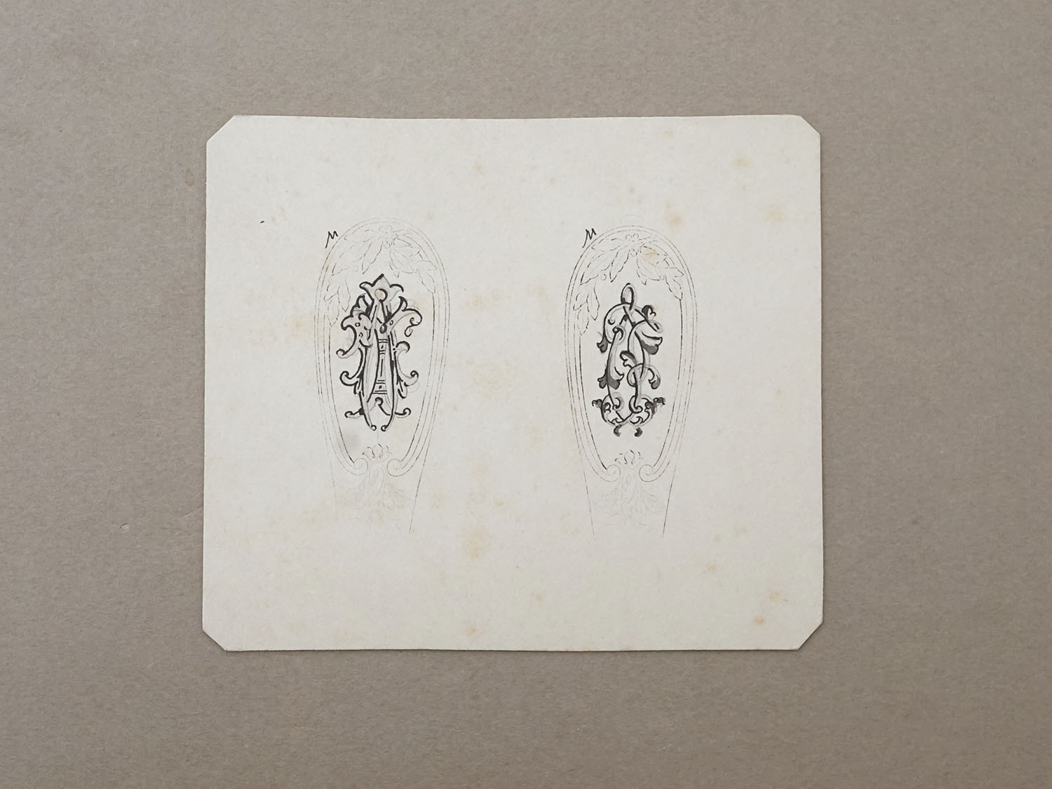 画像4: ＊蚤の市＊アンティーク メニューカード＆モノグラムのデザイン画 (4)