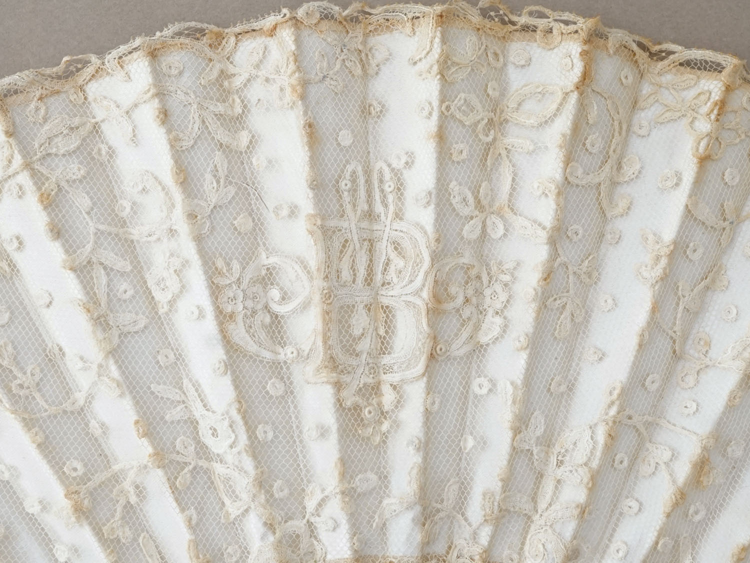 画像4: ＊蚤の市＊19世紀末 アンティーク レースのファン　 (4)