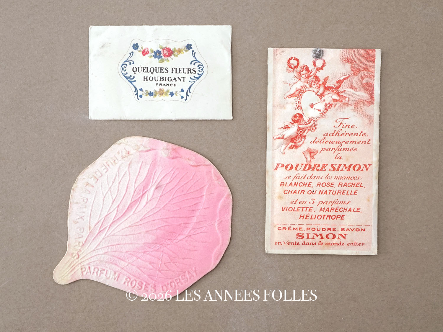 画像1: ＊蚤の市セット＊アンティーク  パフュームリーのセット パフュームカード＆パウダーサシェ (1)