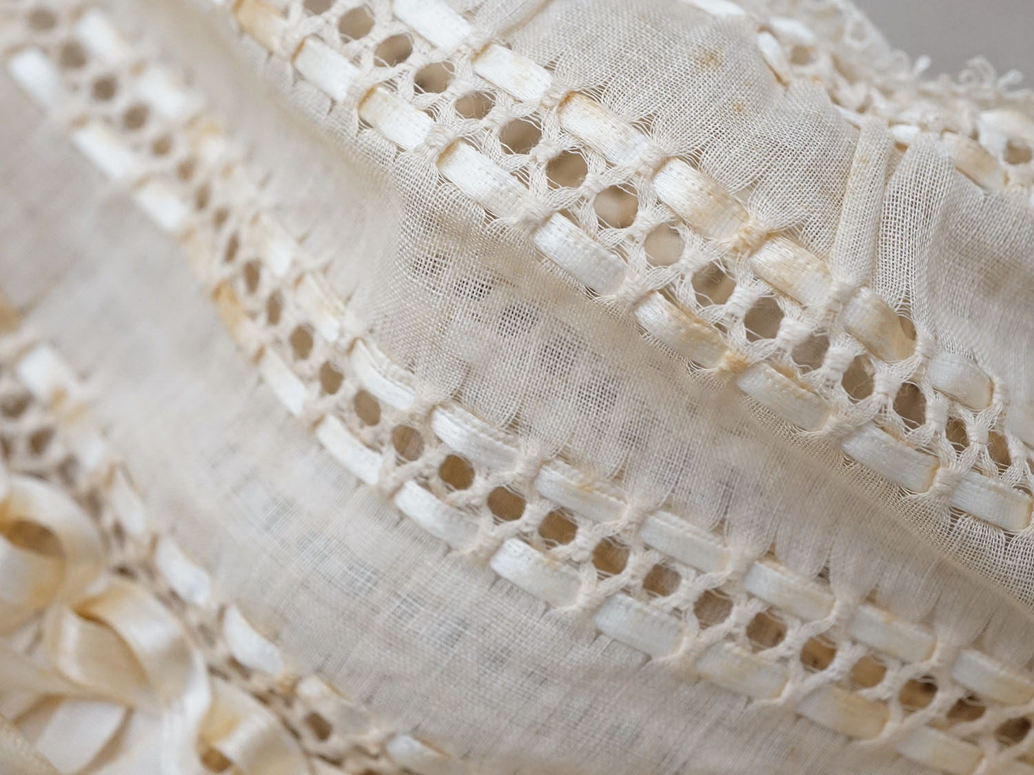 画像6: ＊蚤の市＊1900年頃  アンティーク ベビー用 ボネ (6)