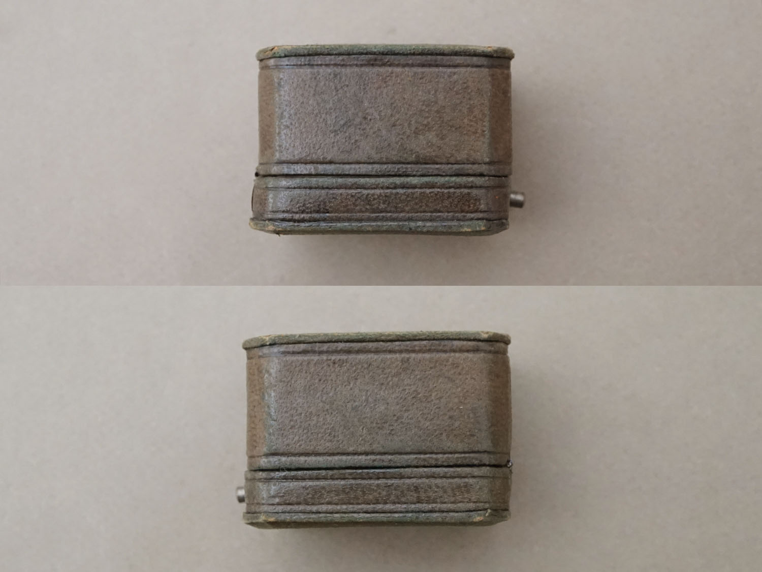 画像8: アンティーク 本革製 リングボックス モスグリーン ジュエリーボックス  (8)