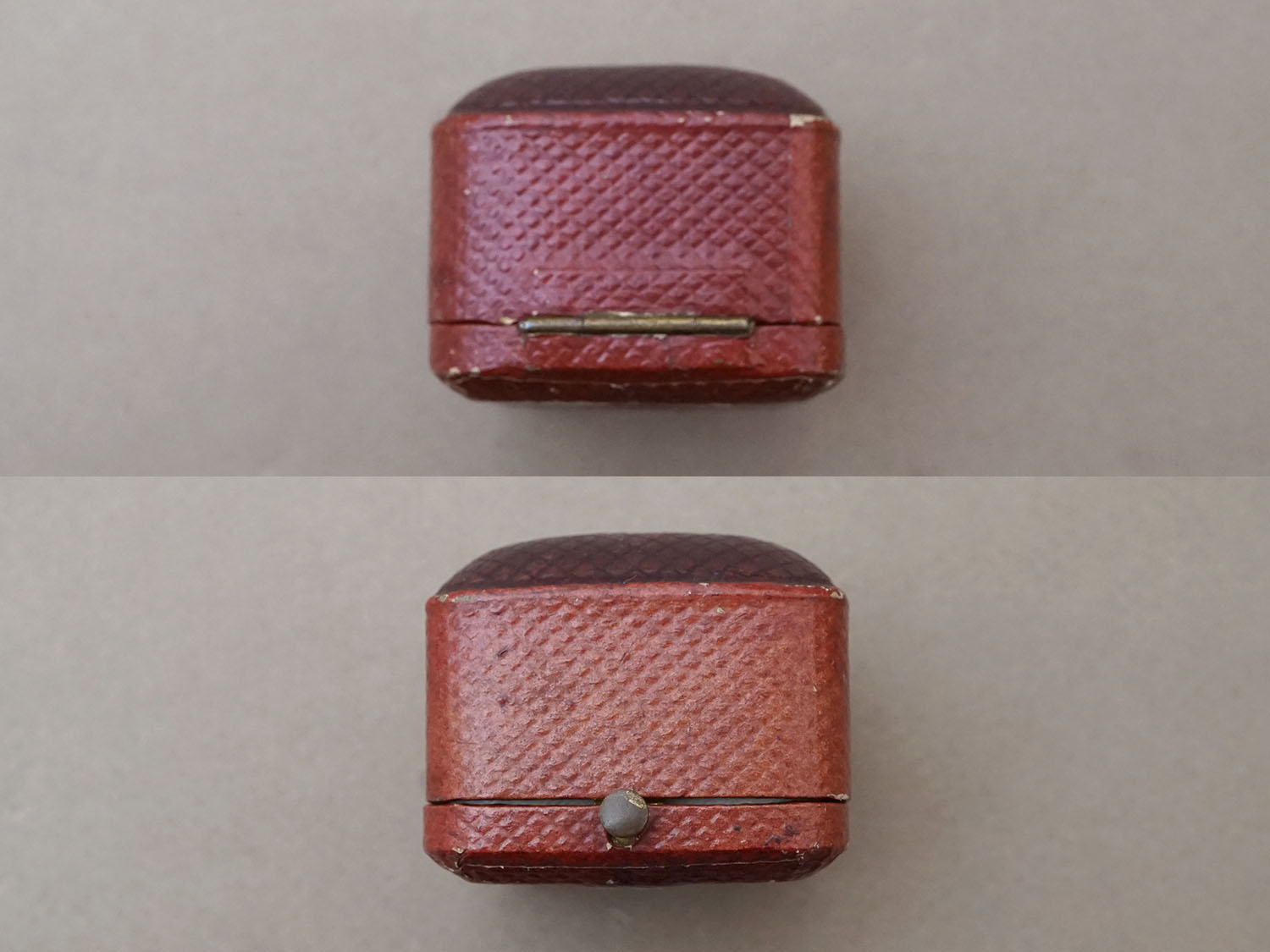 画像6: 19世紀末 アンティーク 本革製 ジュエリーボックス  リングボックス ブラウン (6)