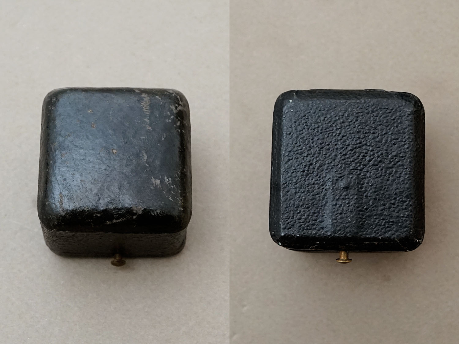 画像6: 19世紀末 アンティーク 本革製 ジュエリーボックス  リングボックス 黒 (6)