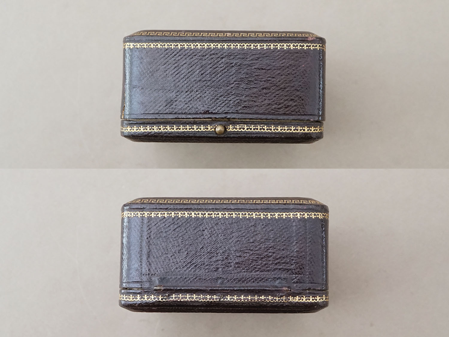 画像8: 19世紀末 アンティーク 本革製 ジュエリーボックス ブレスレット用 ダークブラウン (8)