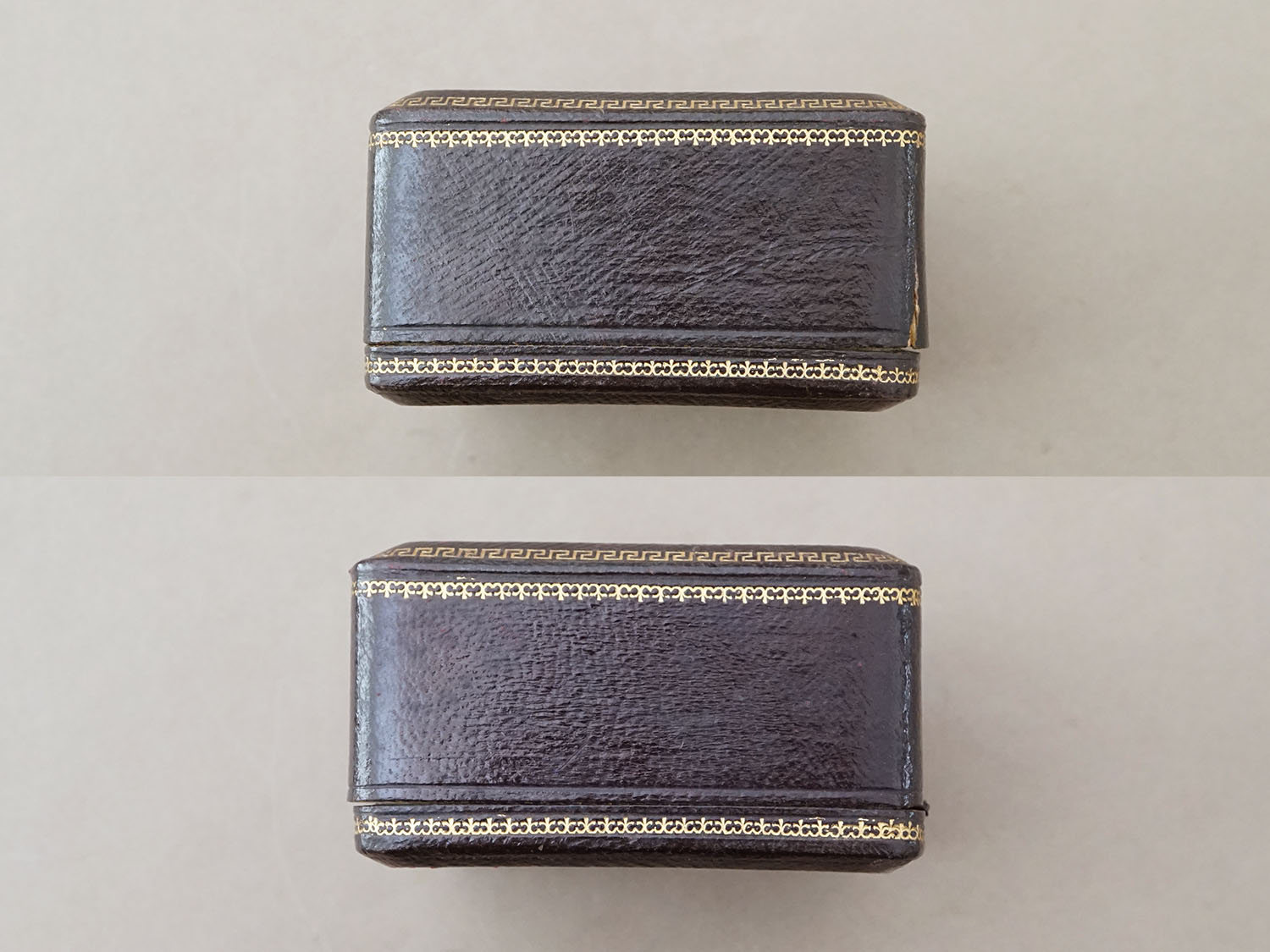 画像9: 19世紀末 アンティーク 本革製 ジュエリーボックス ブレスレット用 ダークブラウン (9)