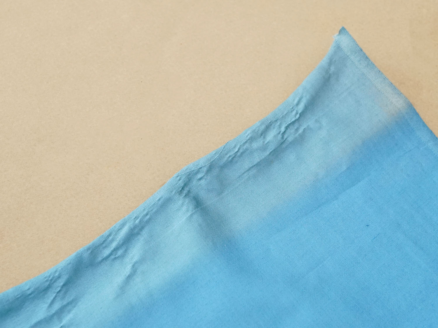 画像7: アンティーク シルク製 ファブリック ブルー 124×115cm (7)