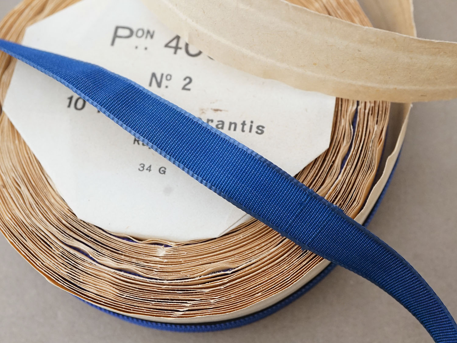 画像3: ＊蚤の市＊アンティーク グログランリボン 10m マリンブルー 10mm幅  PON 4060 COL 95 (3)