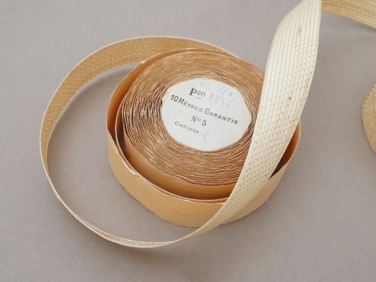 画像2: ＊蚤の市＊アンティーク リボン ストロー素材風 8m PON 1436 N5 COL.2 (2)