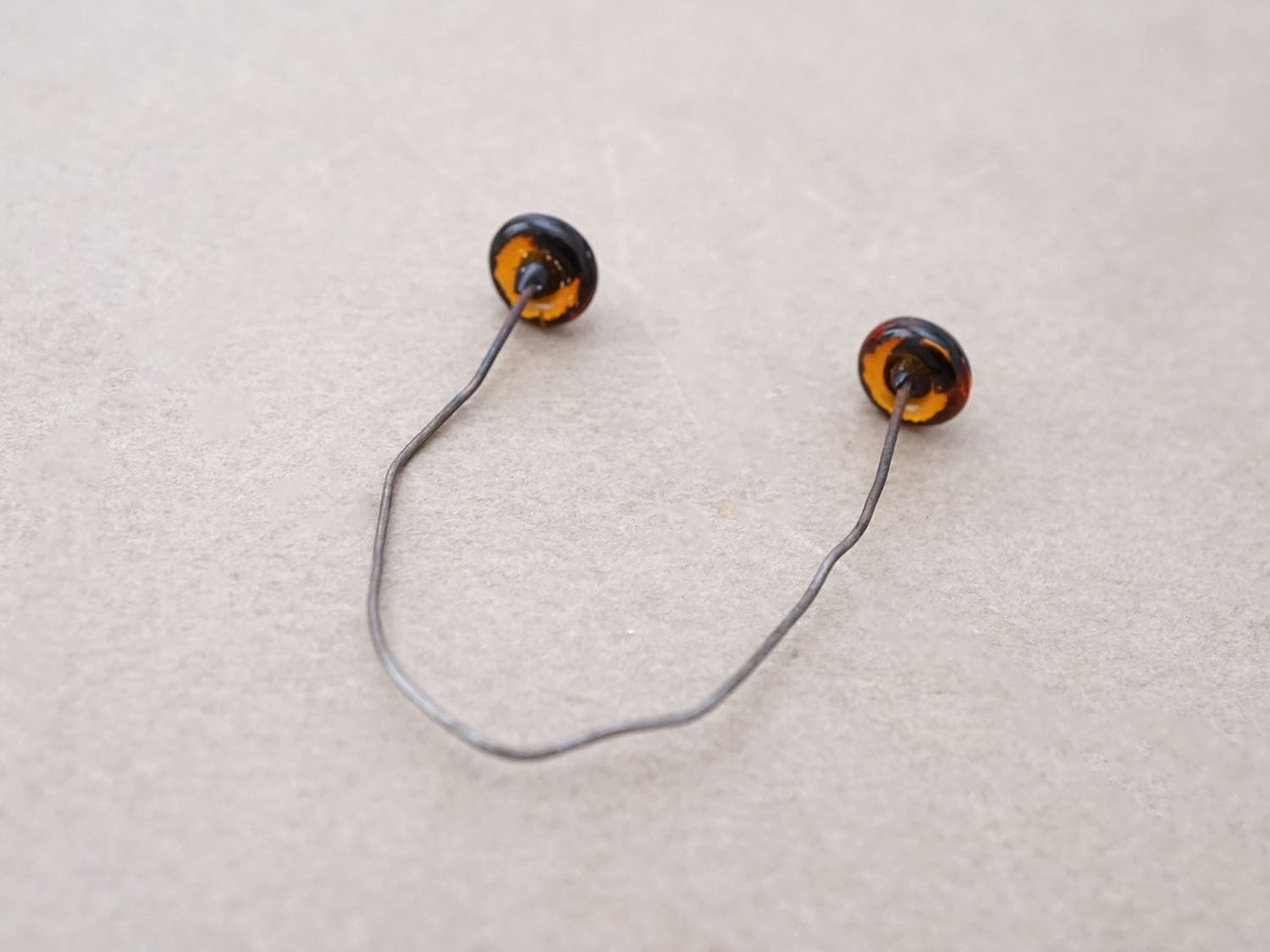 画像3: アンティーク テディベアのグラスアイ 8mm 黒×飴色 (3)