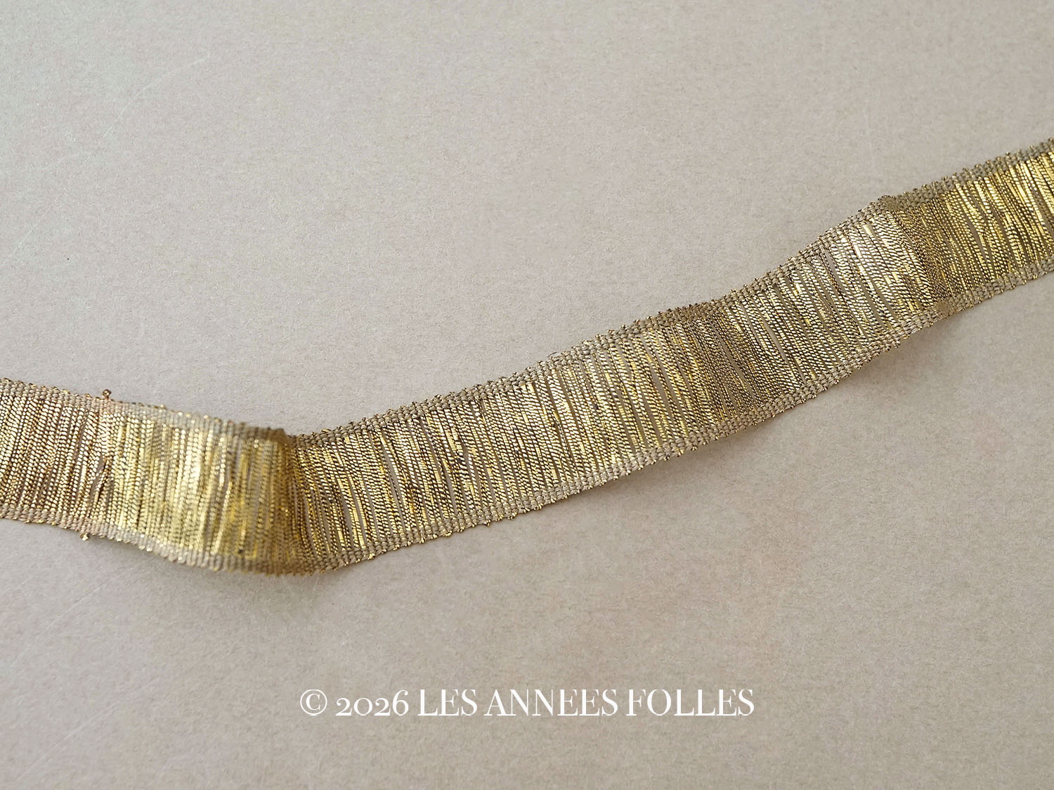 画像1: 19世紀末 アンティーク メタル製  ブレード トリム ゴールド  (1)