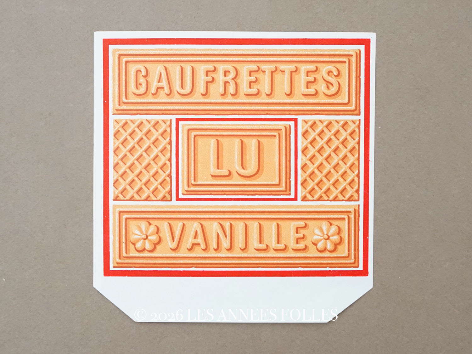 画像1: 1900年頃 アンティーク ラベル 『LU』バニラウエハース GAUFRETTES VANILLE - LEFEVRE-UTILE - (1)