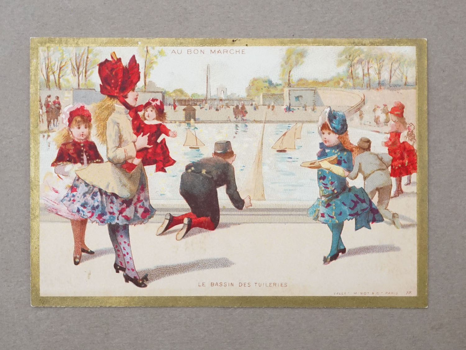 画像2: アンティーク クロモ  チュイルリー公園 LE BASSIN DES TUILERIES ボンマルシェ百貨店  -AU BON MARCHE- (2)