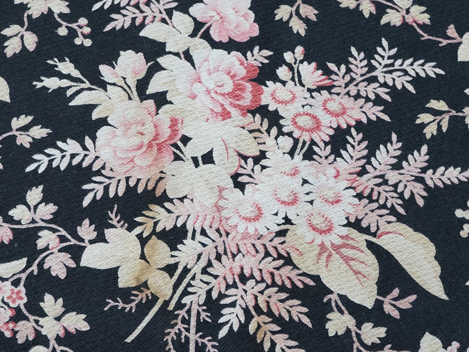 画像8: 19世紀末 アンティーク ナポレオン3世時代 コットン ファブリック 花模様  205 × 80cm (8)