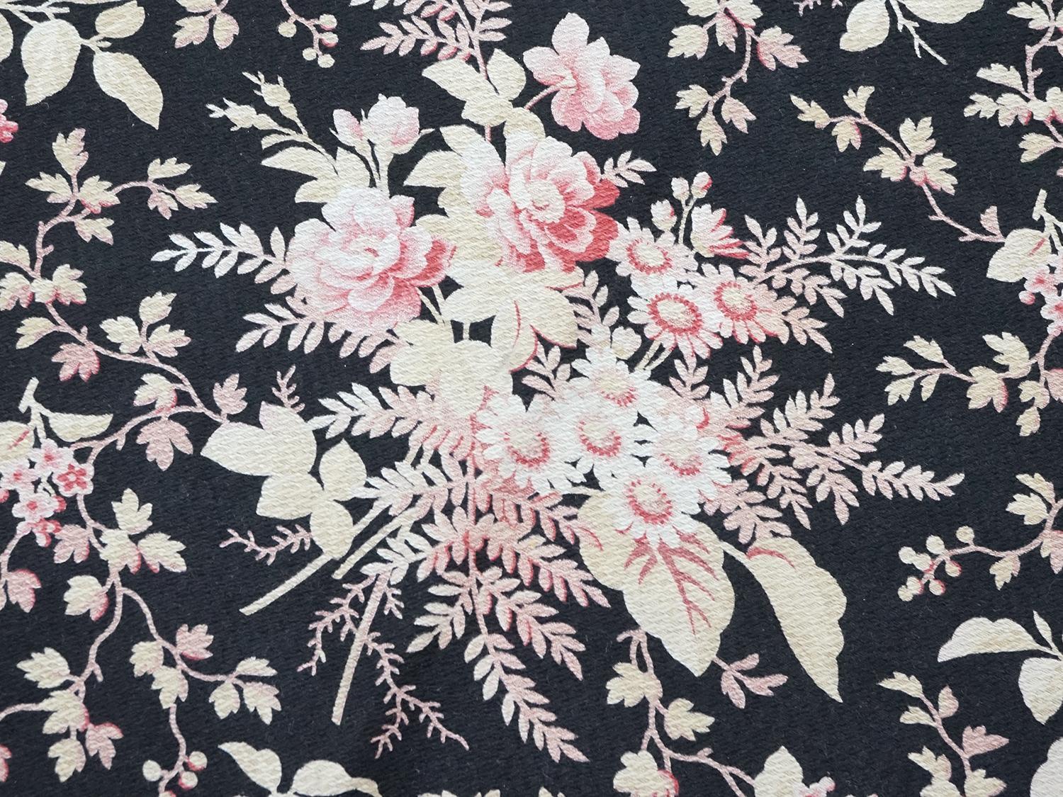画像3: 19世紀末 アンティーク ナポレオン3世時代 コットン ファブリック 花模様  205 × 80cm (3)