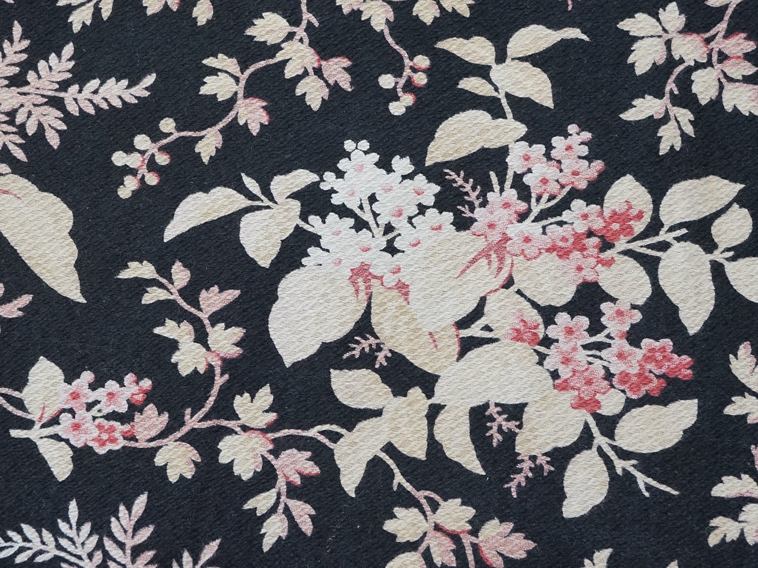 画像6: 19世紀末 アンティーク ナポレオン3世時代 コットン ファブリック 花模様  205 × 80cm (6)