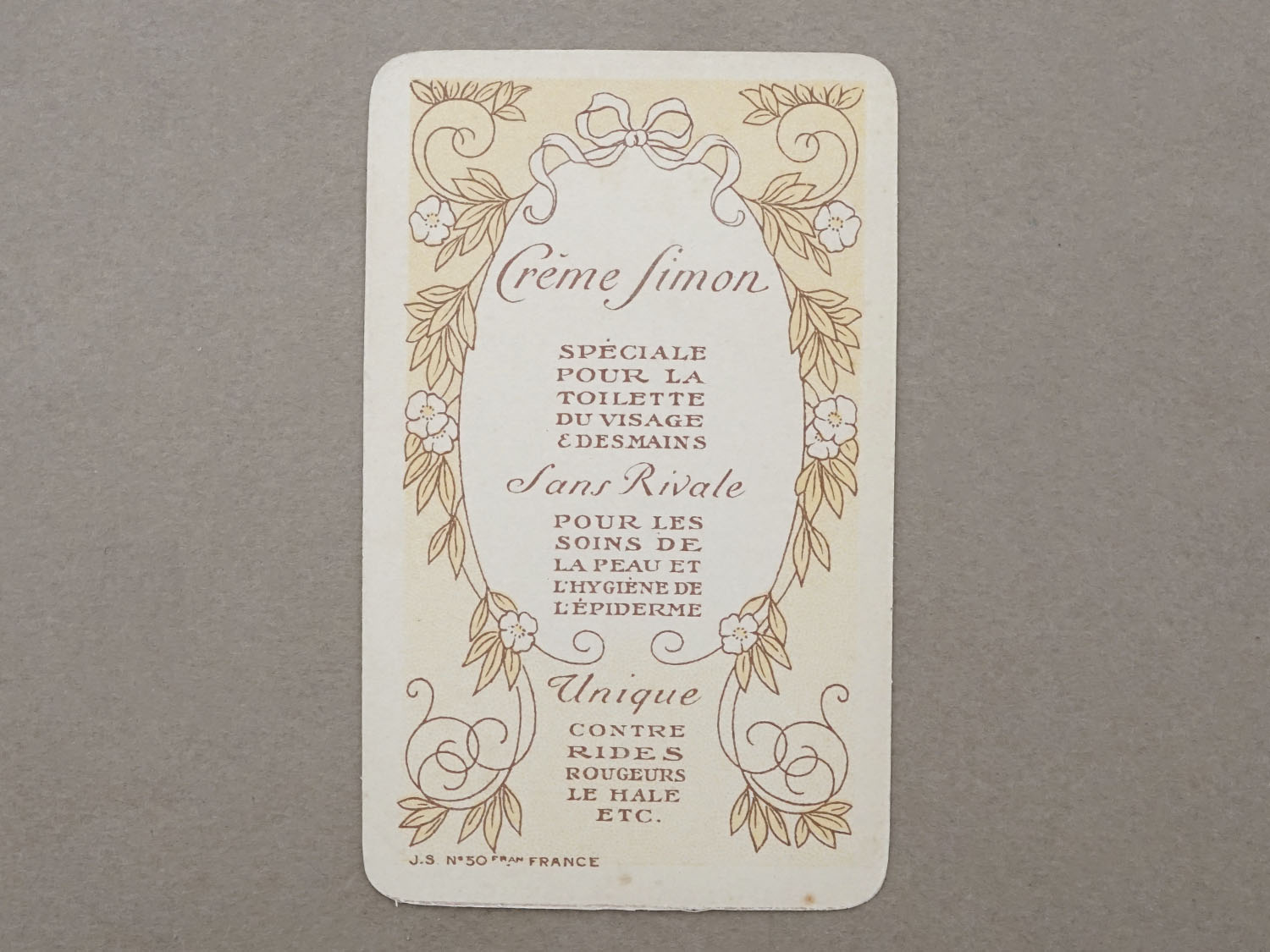 画像2: 1900年頃 アンティーク パフュームカード  - CREME SIMON PARIS - (2)