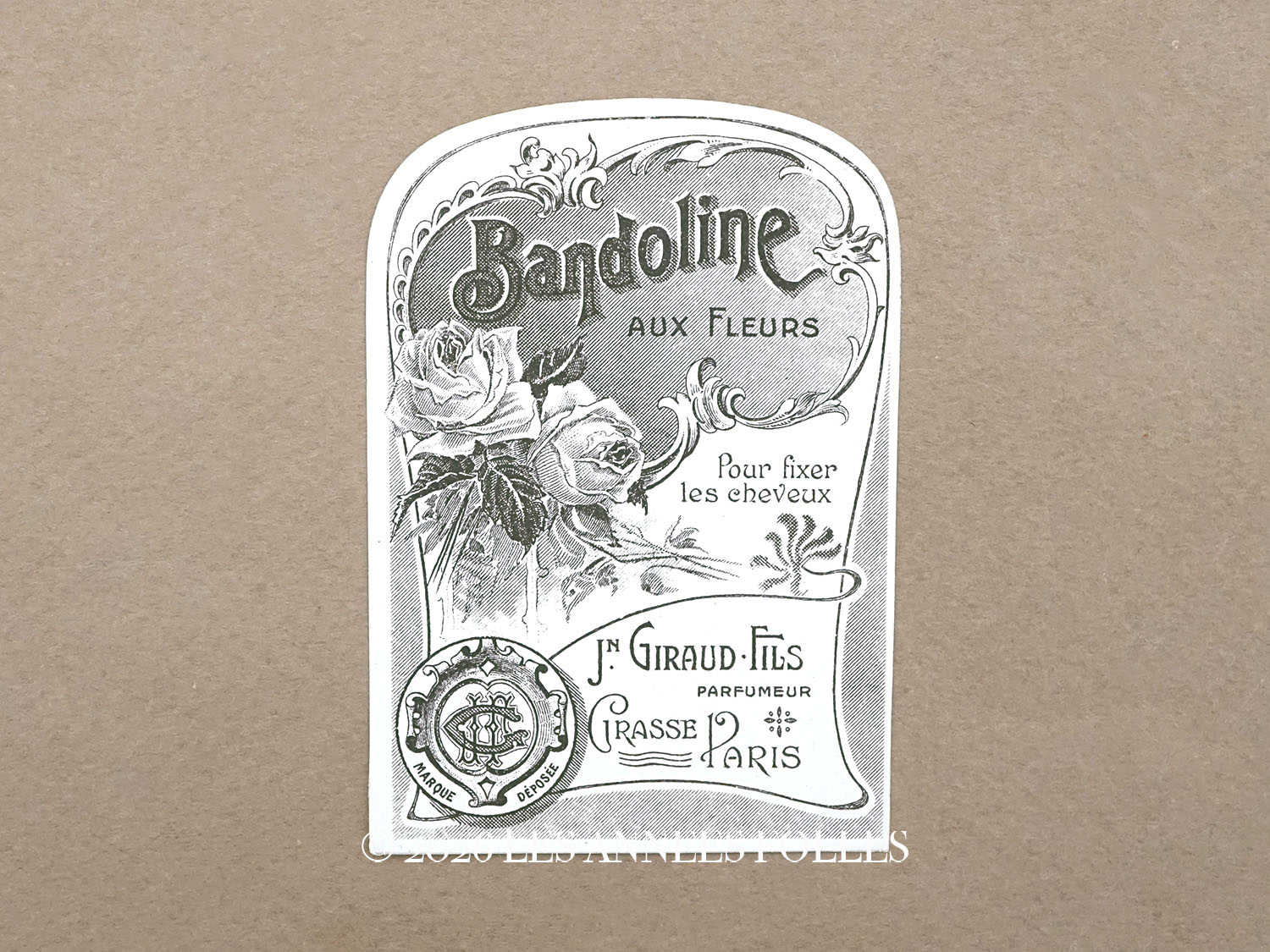 画像1: アンティーク パフュームラベル BANDOLINE AUX FLEURS - JN.GIRAUD FILS - (1)