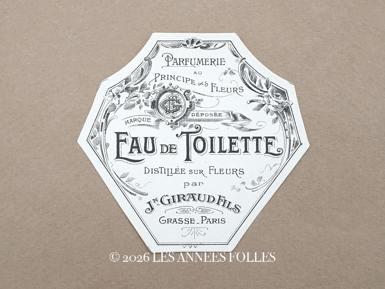 画像1: アンティーク パフュームラベル EAU DE TOILETTE - JN.GIRAUD FILS GRASSE - (1)