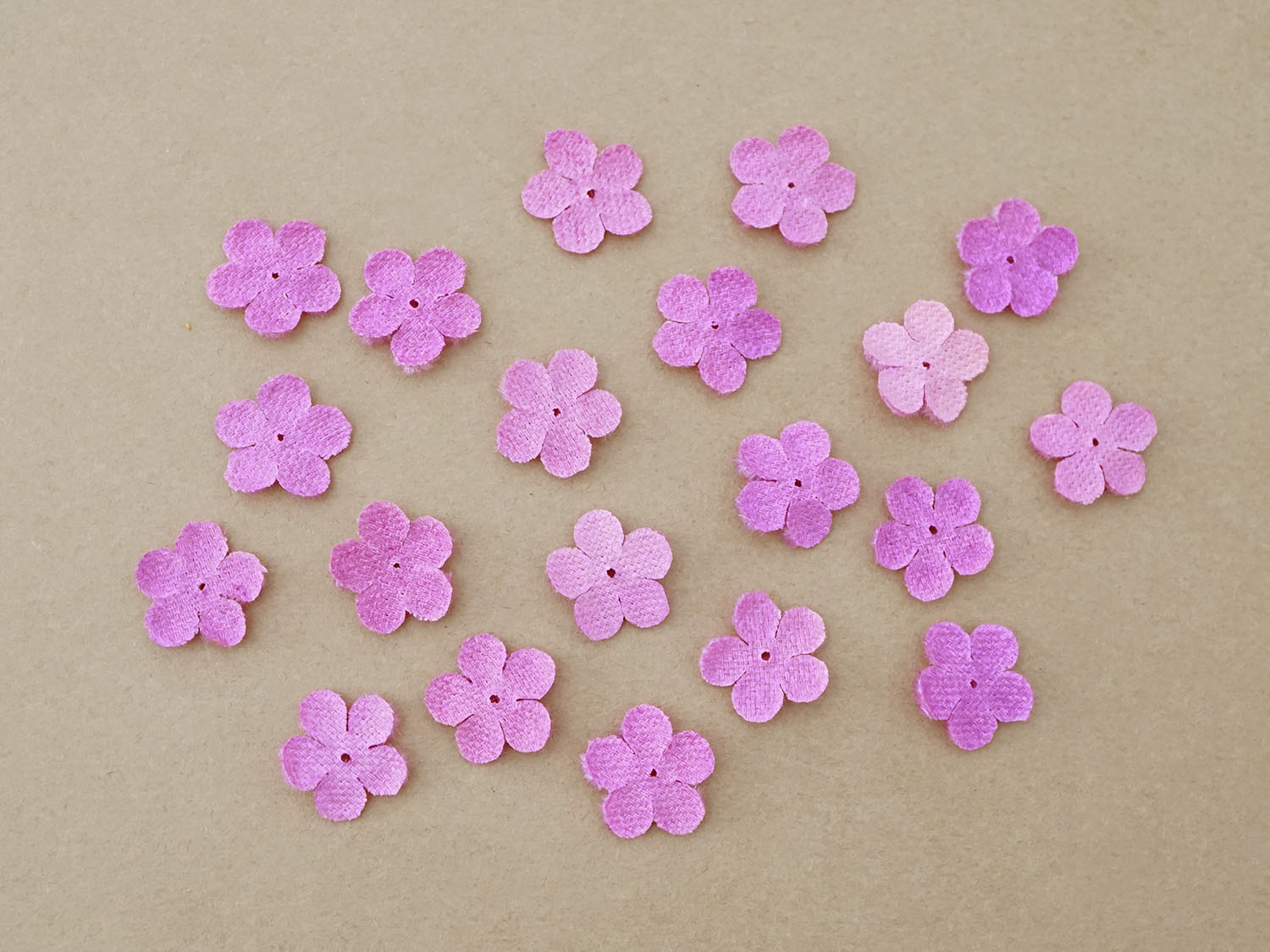 画像4: アンティーク ベルベットの布花 ピンクパープル 20ピースのセット 15mm (4)