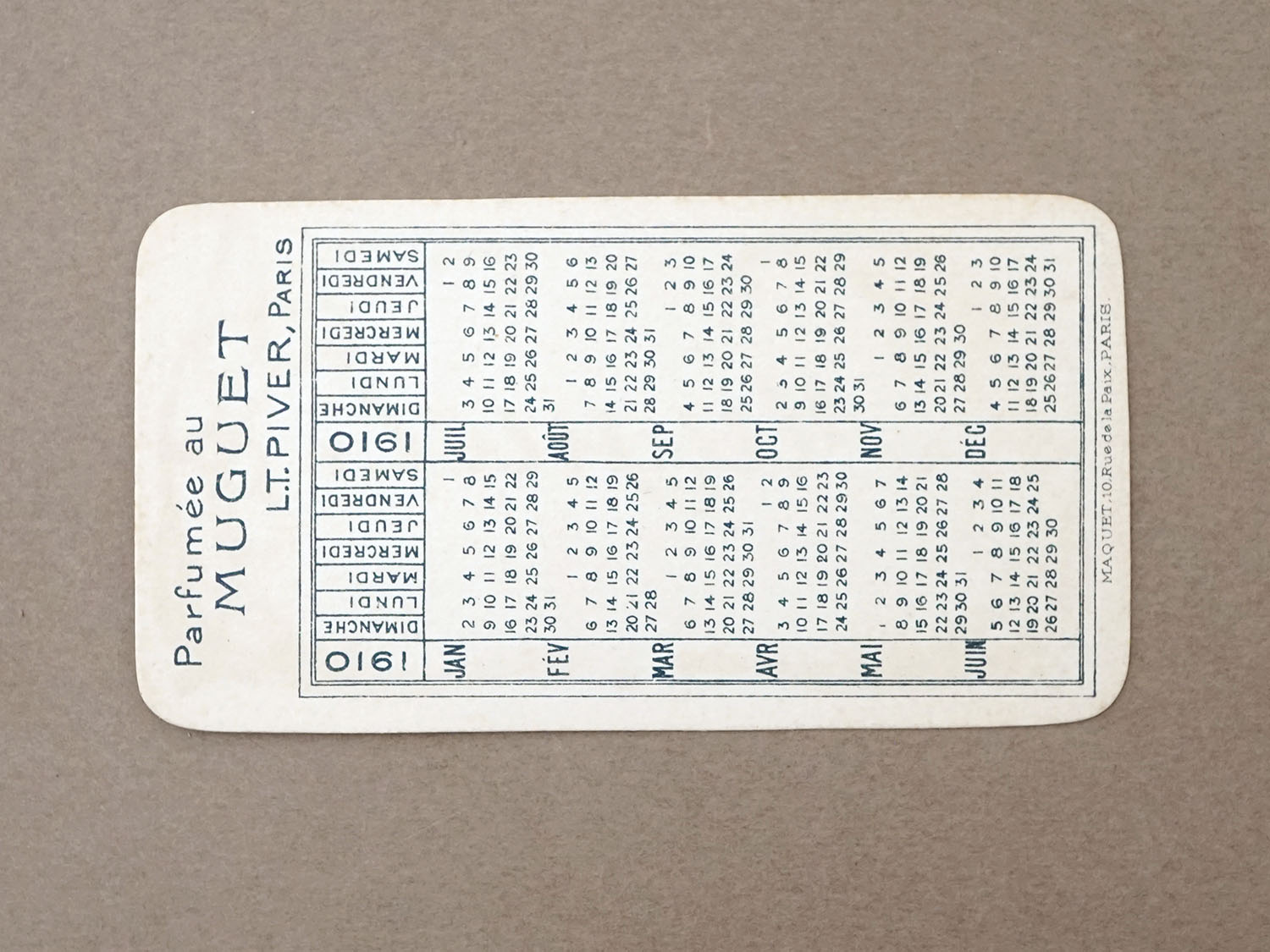 画像2: 1910年 アンティーク 鈴蘭のパフュームカード MUGUET - L.T.PIVER - (2)